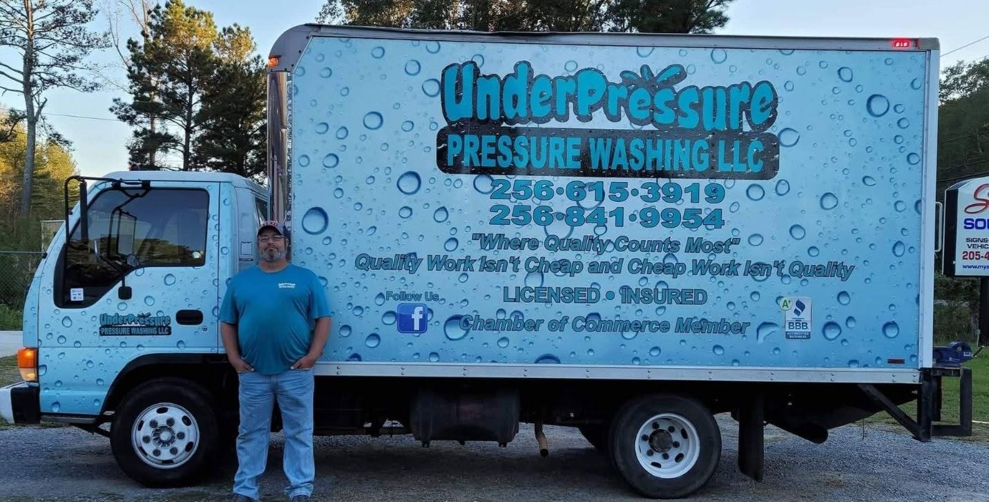 Under Pressure Pressure Washing local owner and company truck
